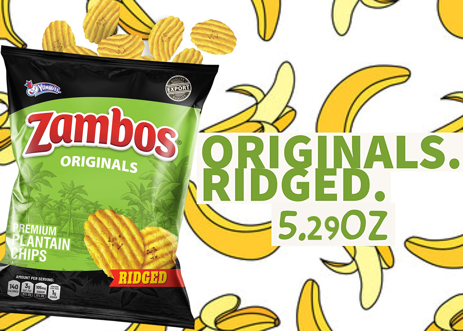 Plantain Chips Zambos Originals Ridged 5.29oz