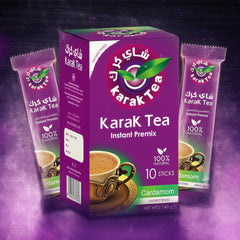 Karak Tea Cardamom Instant Tea Mix 10 Sticks 200g - Authentic Cardamom Flavor for Convenient, Aromatic & Refreshing On-the-Go Chai Indulgence