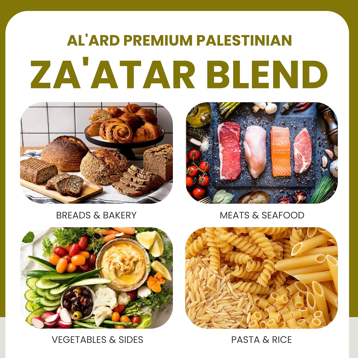 AL'ARD Premium Za'atar Blend 454g Authentic Mix & Rich in Thyme Essential Middle Eastern Spice for Manakish & Baking - SANI-LLC