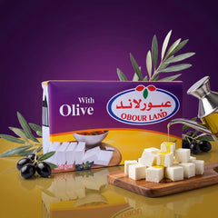 Obour Land White Cheese with Olive 250g (8.8 oz) Tetra Pak, Creamy Mediterranean Style Feta Cheese, Rich Flavorful Dairy Spread for Salads, Sandwiches, and Breakfast - SANI-LLC