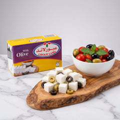 Obour Land White Cheese with Olive 250g (8.8 oz) Tetra Pak, Creamy Mediterranean Style Feta Cheese, Rich Flavorful Dairy Spread for Salads, Sandwiches, and Breakfast - SANI-LLC