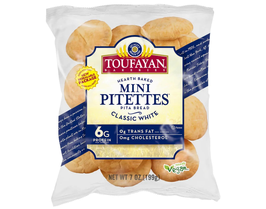 Toufayan Mini Pitettes – Classic White 1 Bag | NET WT. 7 OZ. (199g)