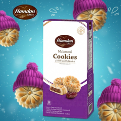 Hamdan Ma'amoul cookies with date filling, traditional Middle Eastern shortbread, 20 pieces, premium quality gourmet sweet snack