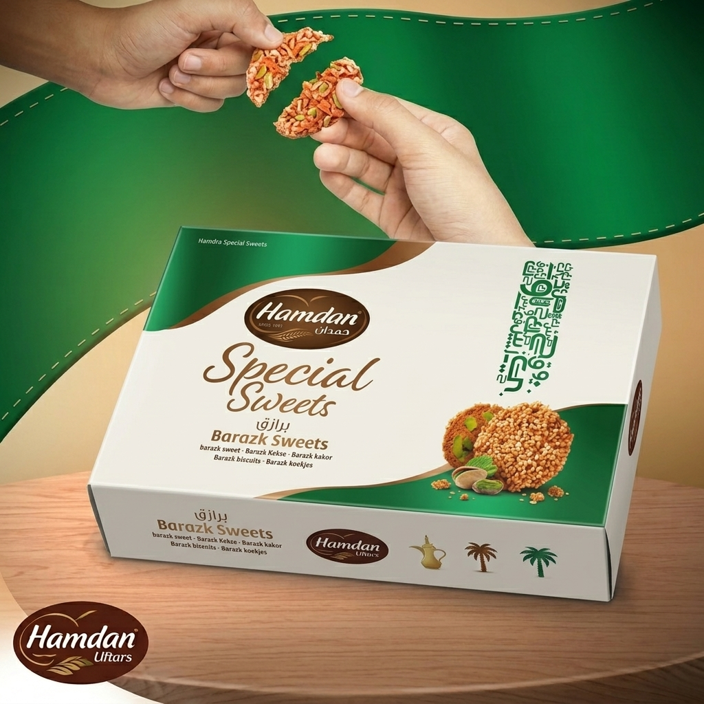 Hamdan Bakery Hamdan Barazek Sweets 300g (10.5oz) - Authentic Sesame and Pistachio C ...