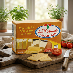 Obour Land vegetable fat soft cheese with Edam flavor, creamy spread, rich savory taste, 250g for breakfast and appetizers