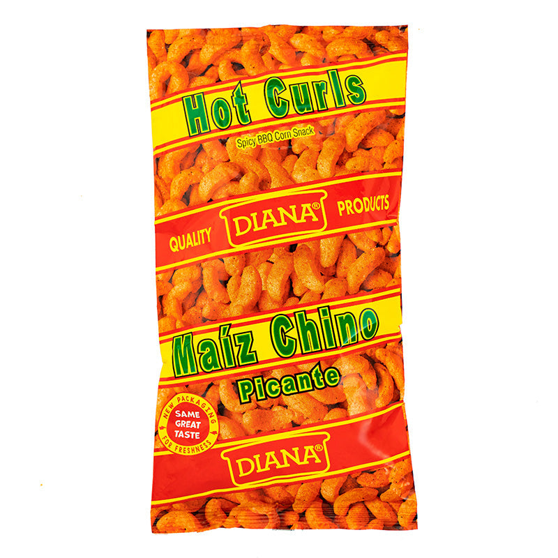 Hot Corn Curls for dipping, Diana Hot corn chips 2.32oz