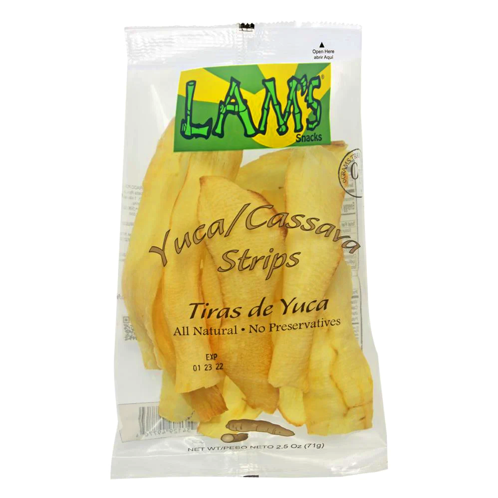 Lam's Yuca Cassava Strips Vegetable Plantain Chips 2.5oz 71g