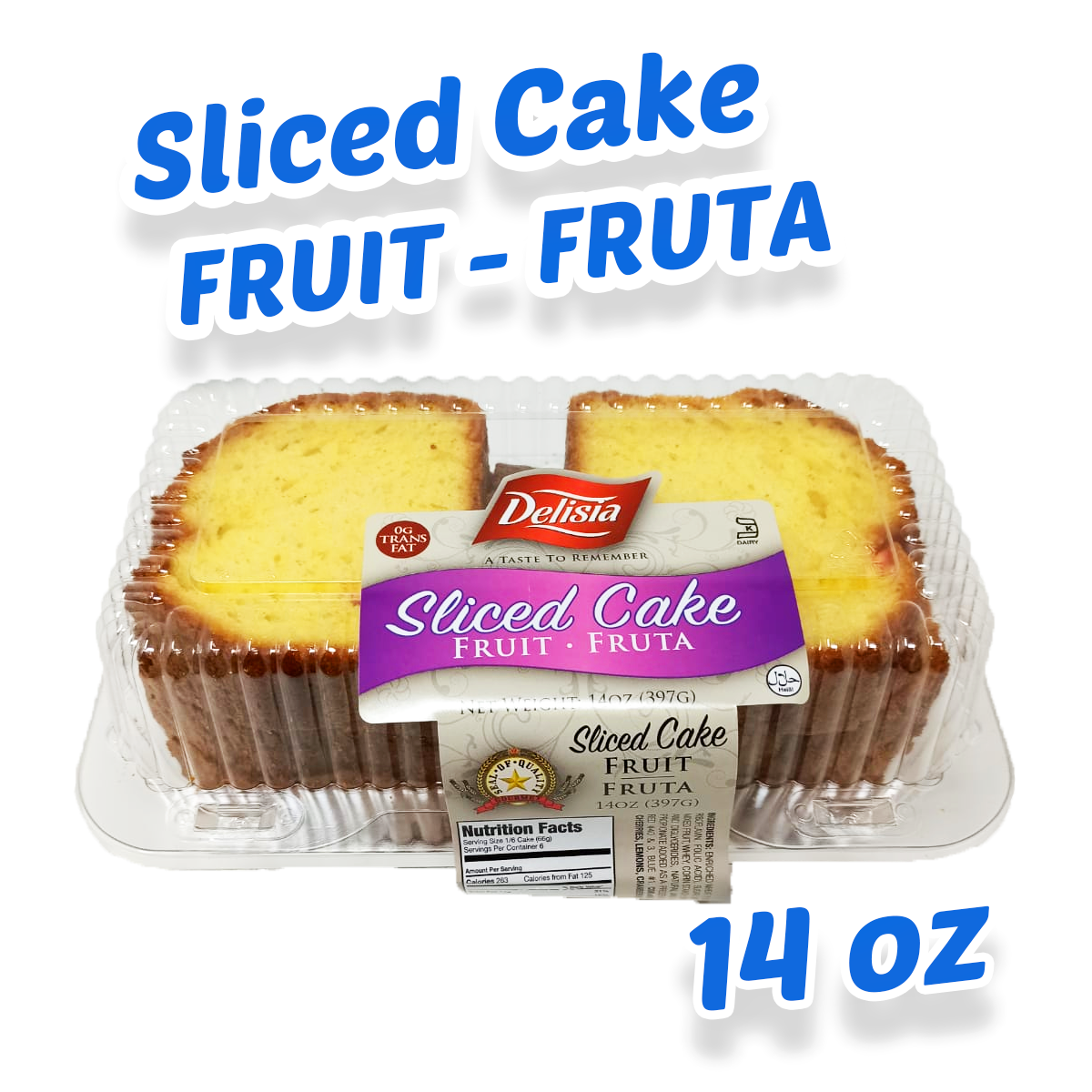 Delisia Sliced Cake Snacks Fruit Fruita 14oz