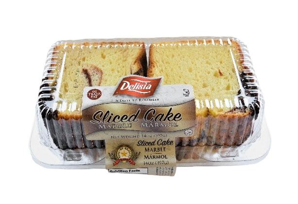 Delisia Cake Sliced Marble 14oz - SANI-LLC