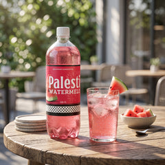 Palestine Watermelon Sparkling Soda, 1 Liter (100 CL), Crisp Watermelon Flavor, Refreshing Carbonated Soft Drink, Perfect for Mixers and Celebrations