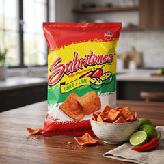 Sabritones Chile & Lime Puffed Wheat Snacks, 2oz Bag, Authentic Mexican Flavor, Zesty Spice and Bold Crunch for Everyday Snacking