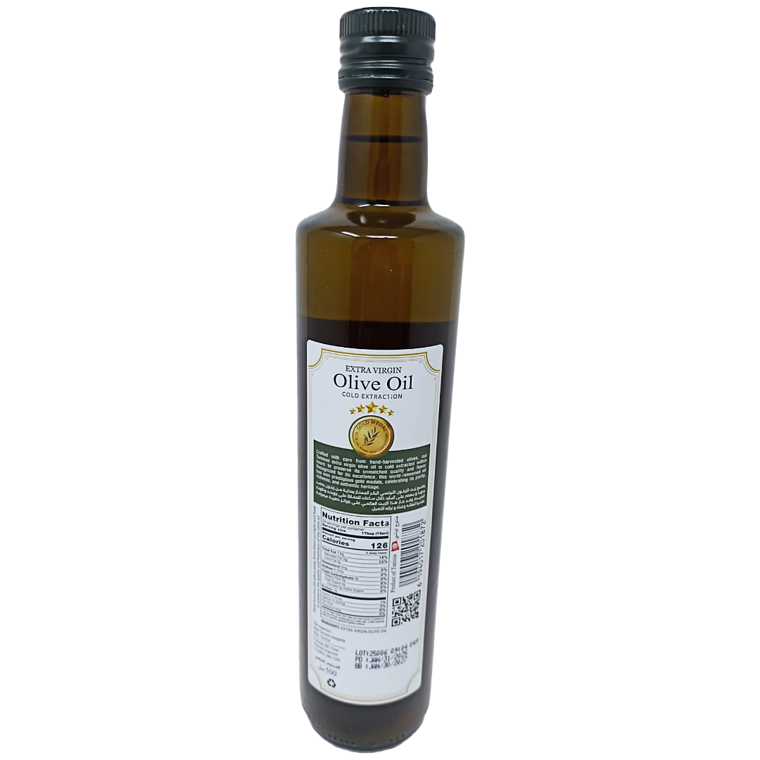 Premium Tunisian Extra Virgin Olive Oil, Pure Filtered Unrefined 100% Natural, 17  fl oz (500ml)