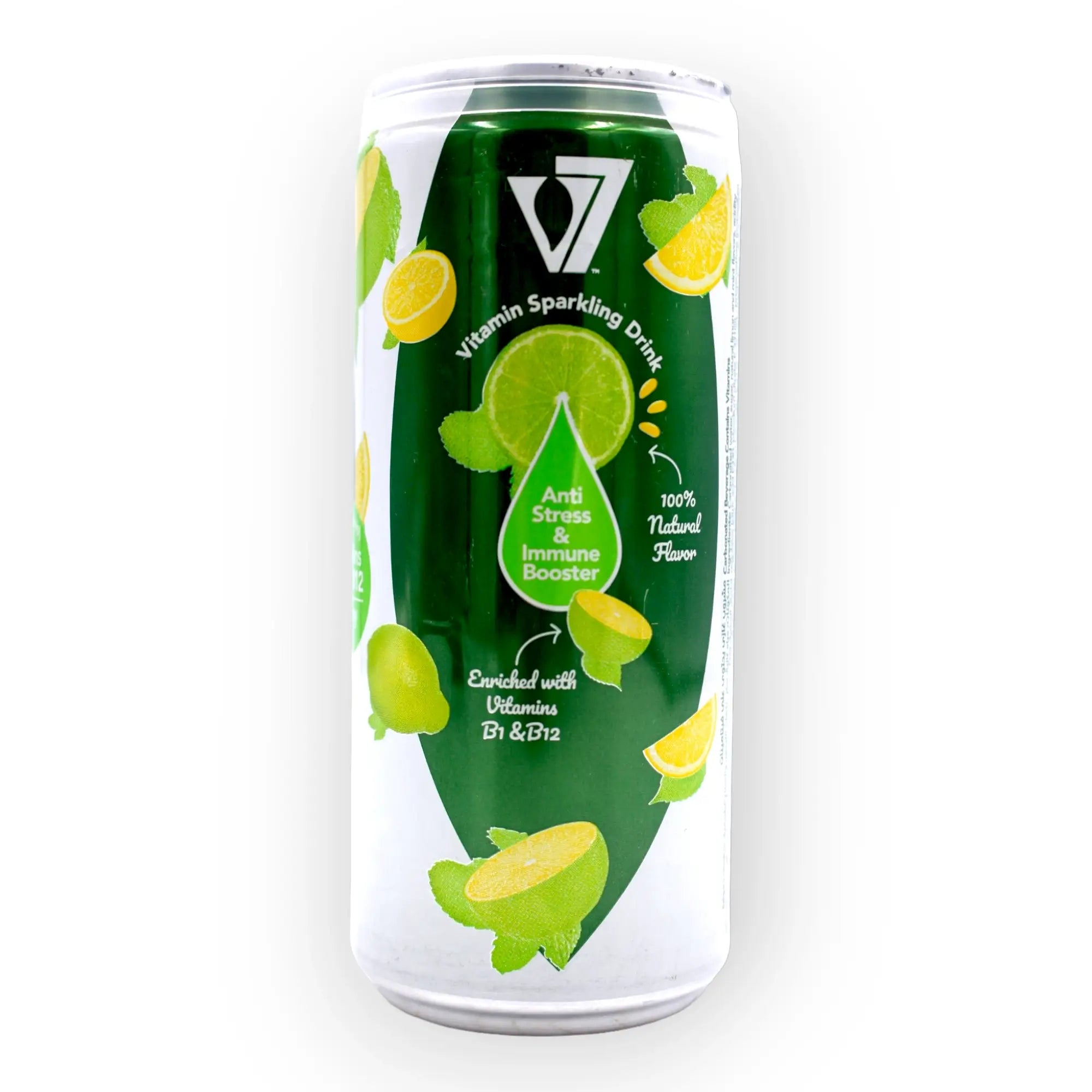 V7 vitamin sparkling drink 100% natural flavors - lemon mint