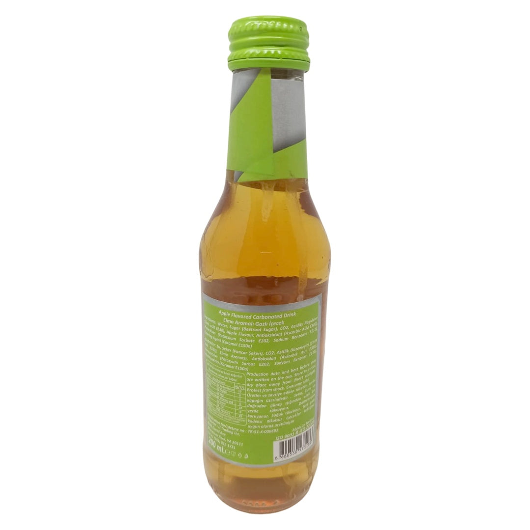 Bor Fresh Apple Flavored Carbonated Drink, 200ml Glass Bottle, Crisp Sparkling Green Apple Soda, Made with Beetroot Sugar, Refreshing Non-Alcoholic Beverage - SANI-LLC