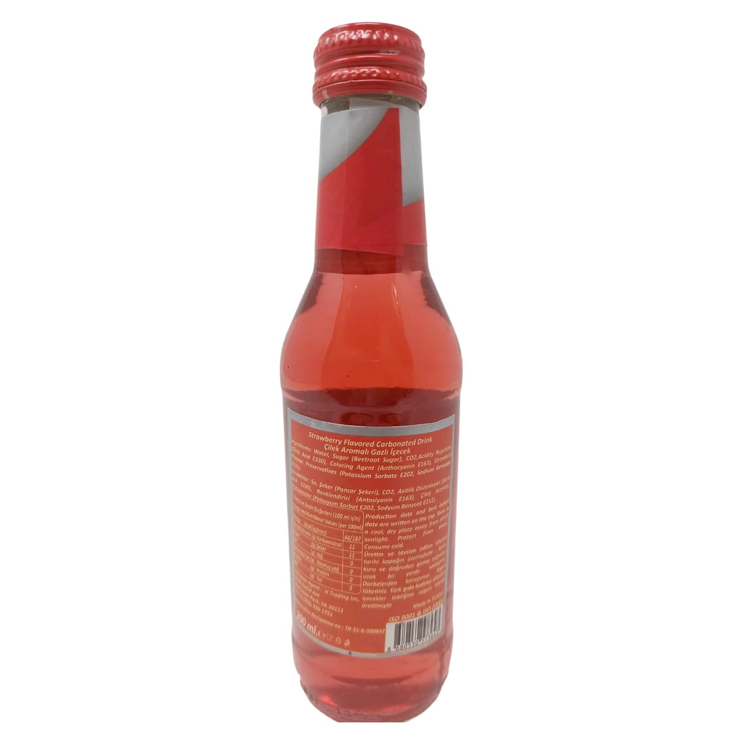 Bor Fresh Strawberry Flavored Carbonated Drink, 200ml Glass Bottle, Sparkling Fruit Soda Beverage, Refreshing Fizzy Drink Made with Beetroot Sugar - SANI-LLC