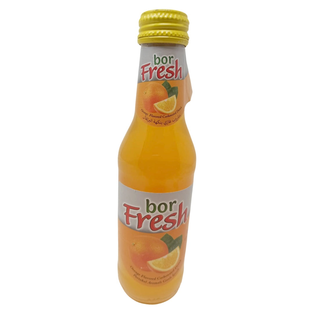 Bor Fresh Orange Flavored Carbonated Soda Drink, 200ML (6.7 fl oz) Glass Bottle, Made with Beetroot Sugar, Crisp Citrus Sparkling Beverage for Refreshing Hydration - SANI-LLC