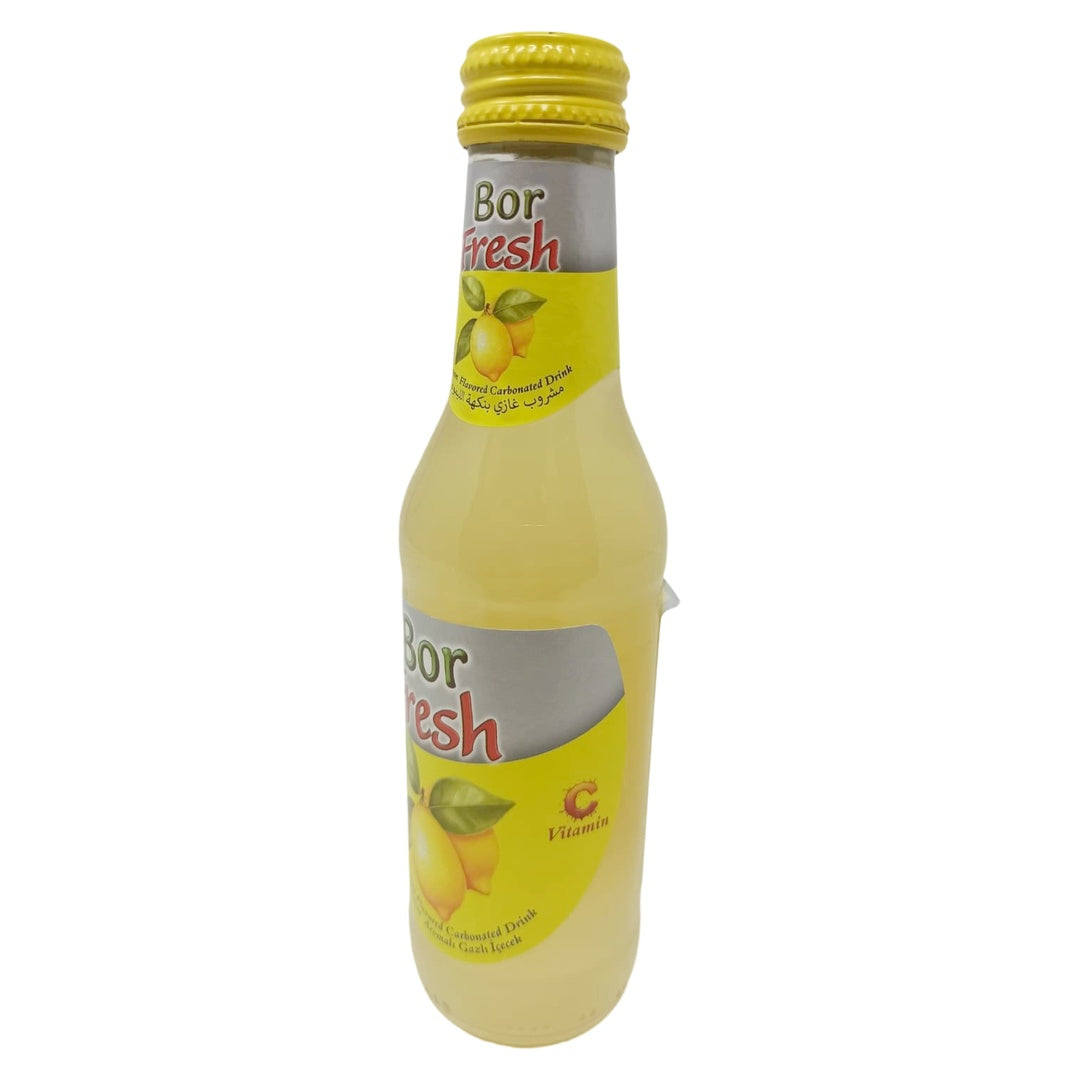 Bor Fresh Lemon Flavored Carbonated Drink, 200ml Glass Bottle, Sparkling Citrus Soda with Real Beetroot Sugar, Refreshing Crisp Thirst Quencher, Made in Turkey - SANI-LLC