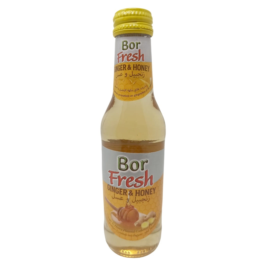 Bor Fresh Ginger & Honey Carbonated Drink, 200ml Glass Bottle, Sparkling Ginger Soda with Honey Flavor, Refreshing Beverage Made in Turkey, Halal Certified - SANI-LLC
