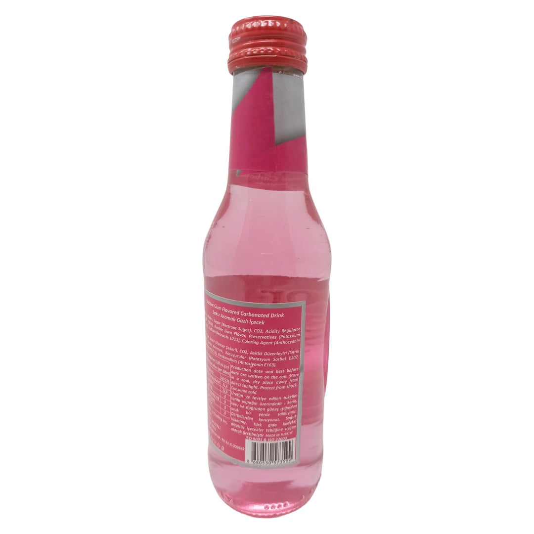 Bor Fresh Bubble Gum Carbonated Drink, 200ml (6.76 fl oz) Glass Bottle, Nostalgic Bubblegum Flavor, Fizzy Pink Soda, Refreshing Sparkling Beverage Made with Beetroot Sugar - SANI-LLC