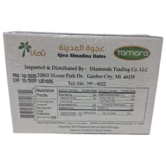 Tamara Ajwa Almadina Dates, 500g (1.1 lb) Box, Authentic Premium Quality Saudi Arabian Fruit, All Natural Superfood, No Added Sugar, High Fiber Healthy Snack - SANI-LLC