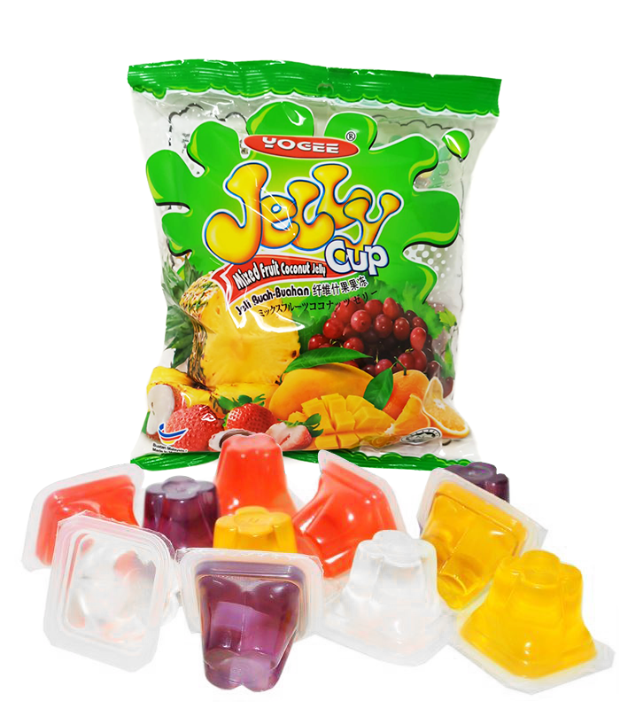 YOGEE | ÃƒËœÃ‚Â­Ãƒâ„¢Ã¢â‚¬Å¾ÃƒËœÃ‚Â§Ãƒâ„¢Ã¢â‚¬Å¾ | Halal | ASSORTED Jelly Fruit Candy Bag | JELLY CUPS | WITH COCONUT| Yogee pudding Bag| 300gm | 10.58 oz - SANI-LLC