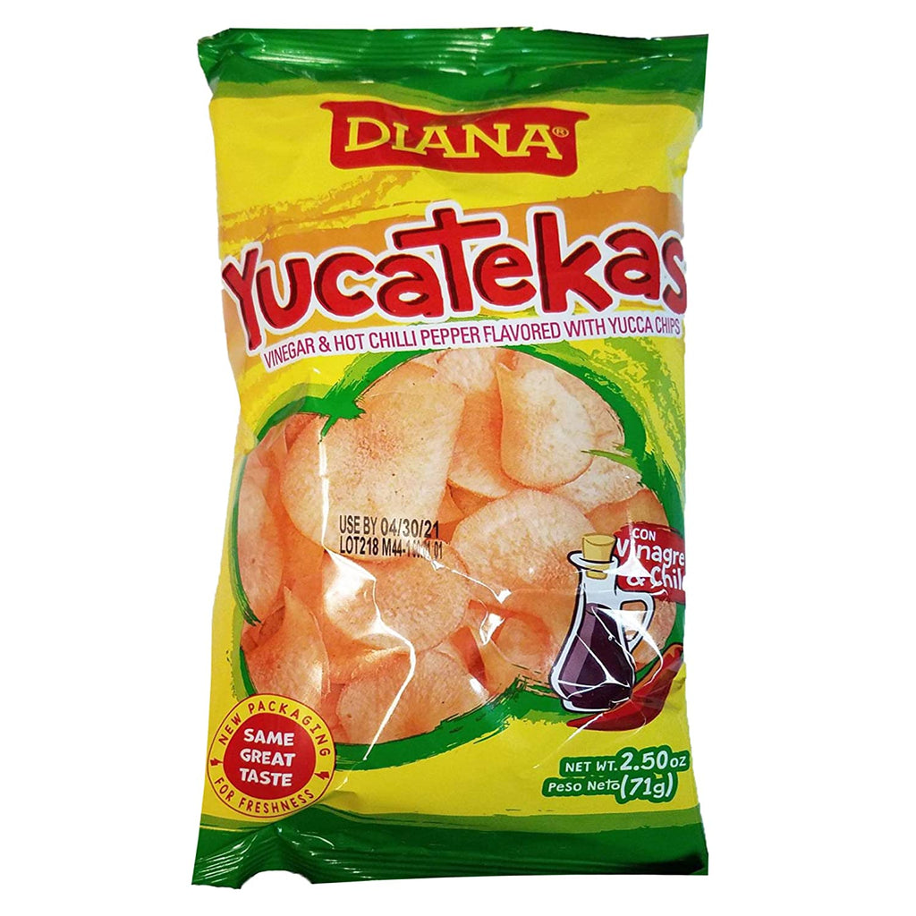 Diana Yucatekas || ( VINEGAR & HOT CHILLI PEPPER FLAVORED WITH YUCCA CHIPS) 2.50 Oz || 71g || same great taste - SANI-LLC