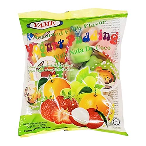 Yame Halal Assorted Pudding Cups with Nata De Coco Bag 700g 24.6 oz - SANI-LLC