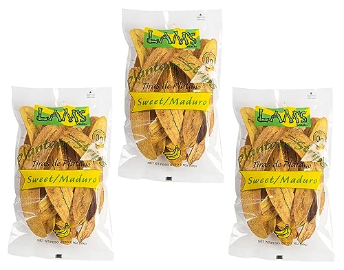 Lam's Plantain strips| Vegetable snacks| Healthy snacks| Gluten Free | Banana Chips (Sweet/Maduro) |All Natural|2.1oz|60g - SANI-LLC