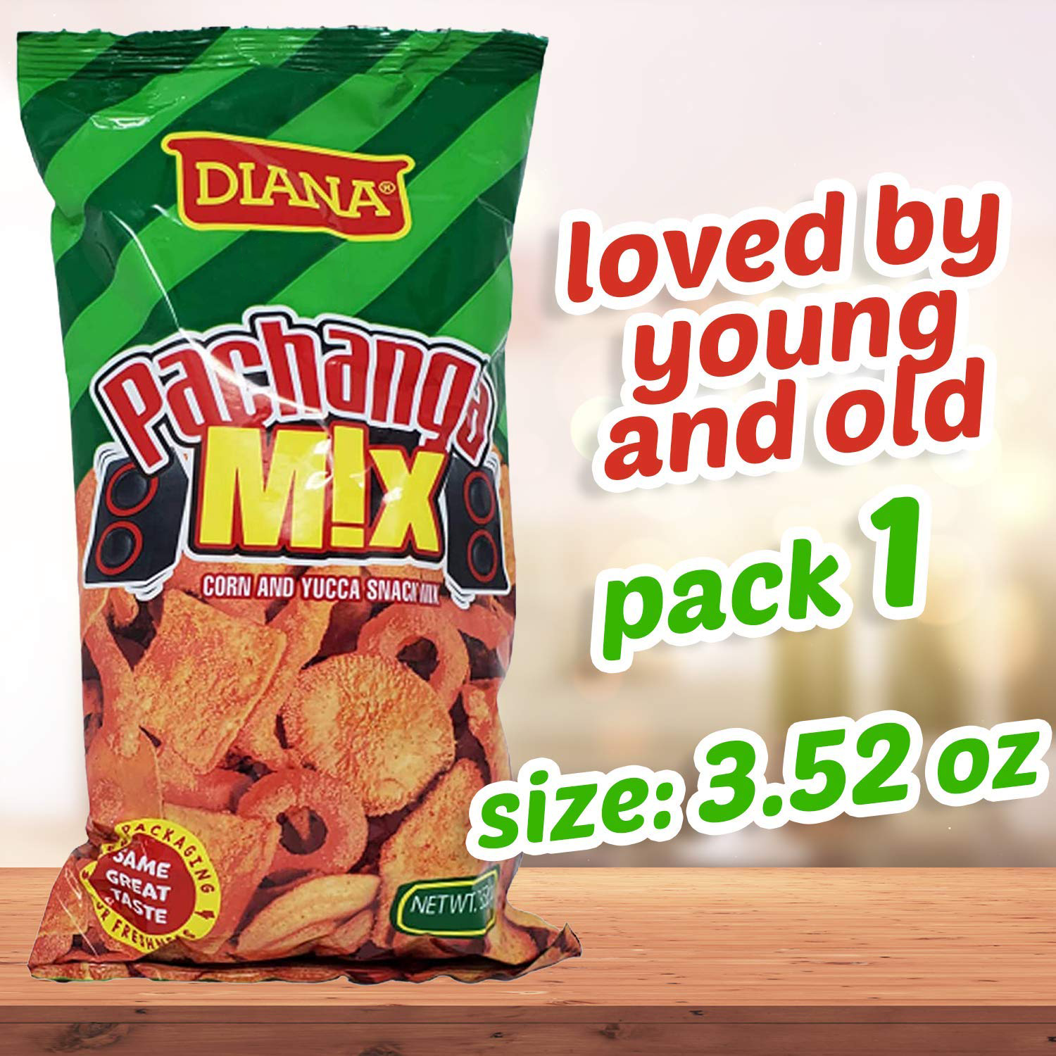 Diana Pachanga Mix Chasteness, Yucca Chips, Corn, and Tortilla Nachos Pack 01 1.83oz