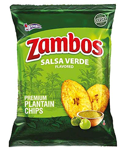 Zambos Plantain Chips – Delicious Plantain Chips with Green Salsa (Tajaditas de Plátano con Salsa Verde), Unique Flavor from Salvajes del Trópico, plantain chip - 5.3 ounces (150g) (pack 01) - SANI-LLC