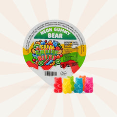 Cup candy Neon Gummy Bear Fun fruit Bites 6oz