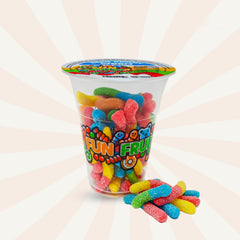 Cup candy Neon Gummy Worm Fun fruit Bites 6oz