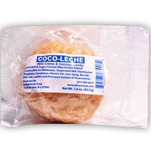 la bayamesa || Coco Leche || 1.5oz (42.5g) || individually wrapped pcs || Premium Coconut & Milk Candy Snack || coconut yogurt || Pack of 06 - SANI-LLC