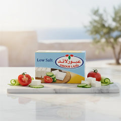 Obour Land low salt white cheese 250g package with a clean, fresh design for healthy breakfasts