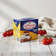 Obour Land Feta Cheese 500g creamy white cheese block, ideal for salads and breakfast, with a classic crumbled texture.