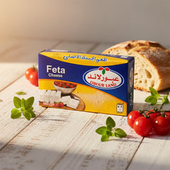 Obour Land Feta cheese 250g block, creamy white cheese ideal for salads and breakfast dishes.