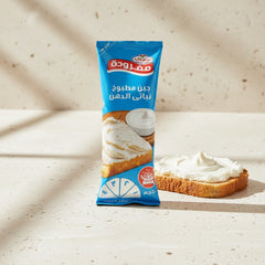 Obour Land Mafrouda cheese spread in squeeze pouch for sandwiches, shown in its packaging with branding and product details.