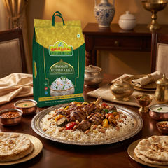 Bsaten AlSharq Basmati 1121 Sella Rice, 10 lb, extra long grain, white rice with slender, elongated grains displayed in the image.