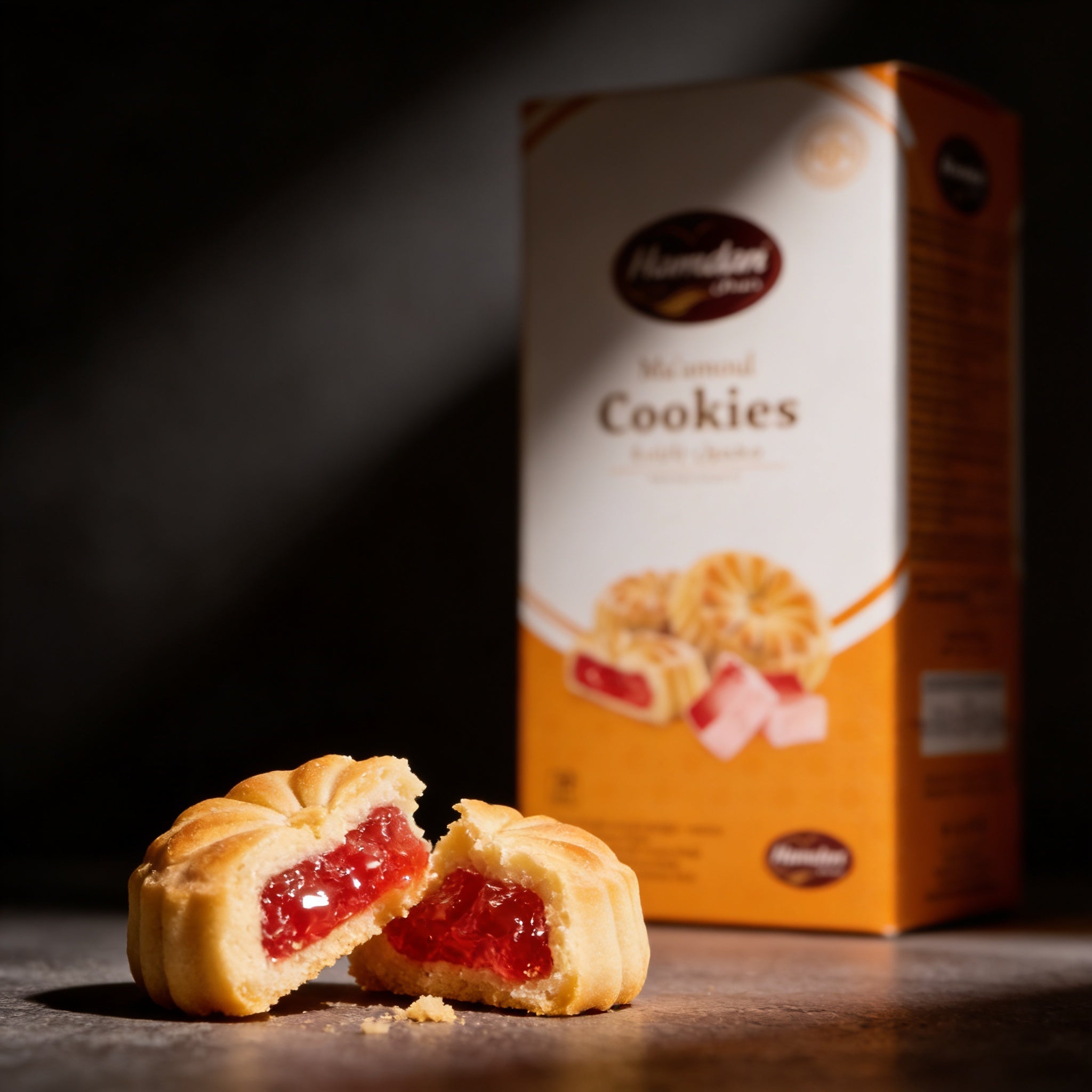 Hamdan Ma'amoul cookies with Turkish delight filling, traditional shortbread biscuits for coffee or tea, 20-count gourmet snack tray.