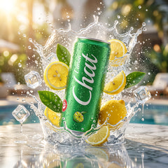 Chat Sparkling Lemon Drink 250ml Can - Zesty Citrus Flavor - Crisp & Invigorating Refreshment for Any Occasion