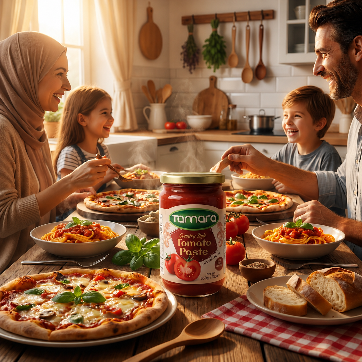 Tamara Country Style Tomato Paste in a 650g glass jar, ideal for cooking and adding rich tomato flavor to dishes.