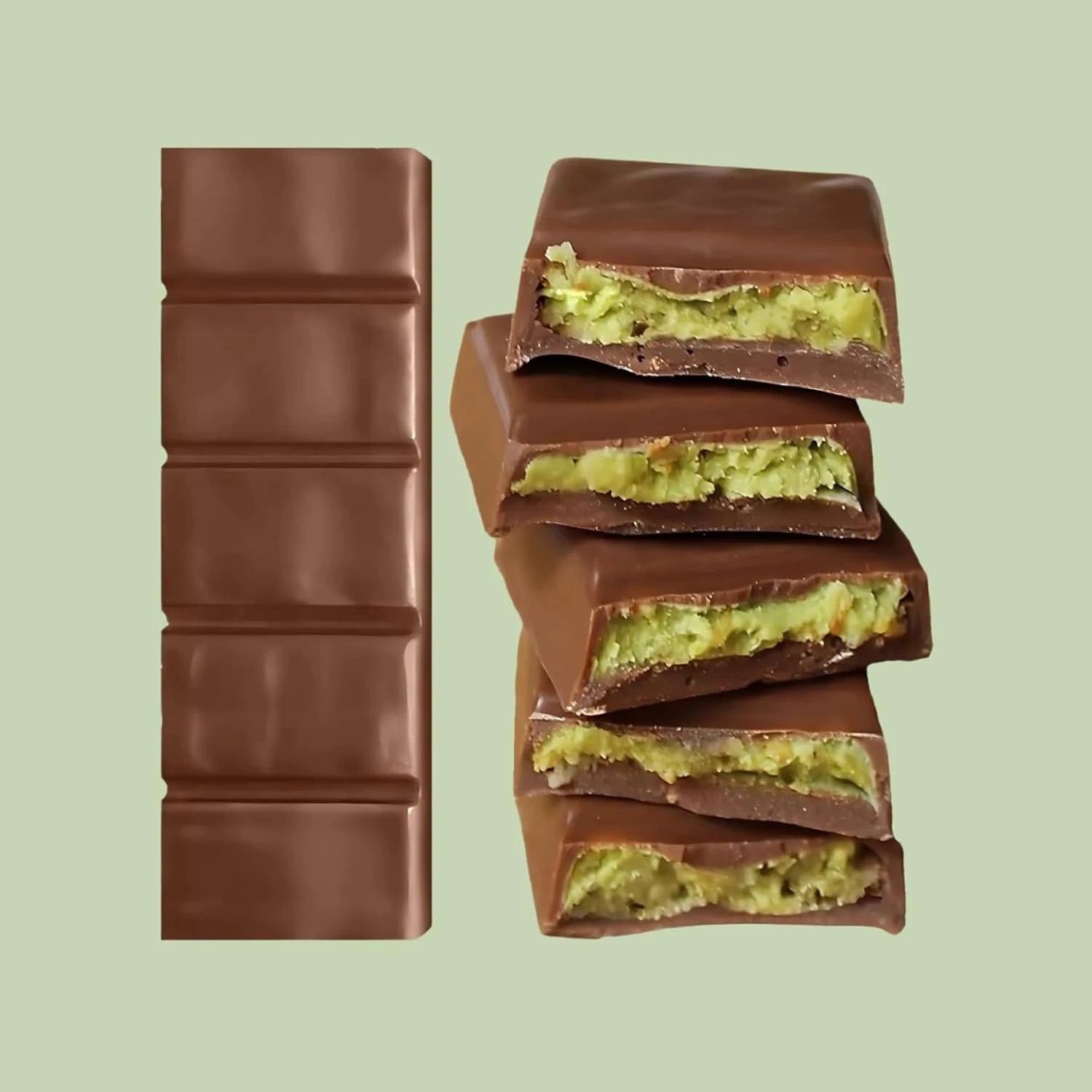 Snacksify Dubai Pistachio Kunafa Chocolate BarSnacksify Dubai Chocolate Bars, Pack of 24 (27g Each), Milk Chocolate - Gourmet Exotic Treat - SANI-LLC