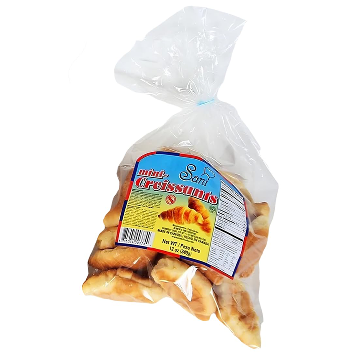 Sani Mini Croissants, Plain Croissants, Mini Croissants Bakery Fresh, Big Bag, Breakfast Pastry or Snack, Non-GMO, Breakfast Croissants, Croissants Bakery, 12 oz (340g)    