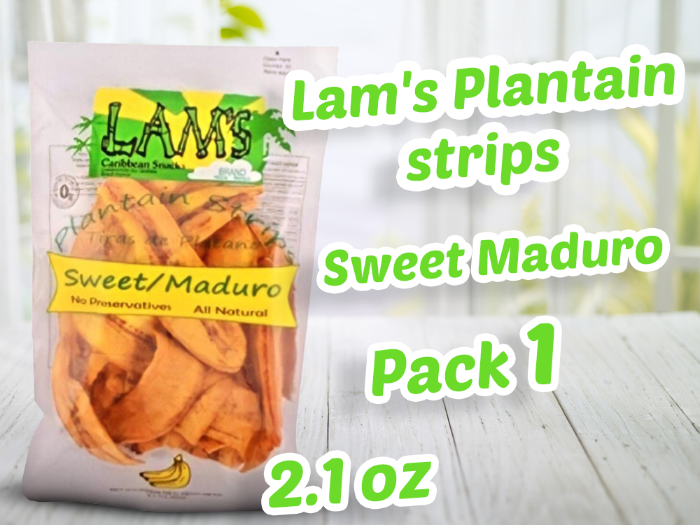 Lam's Plantain strips || Vegetable snacks || Healthy snacks || Gluten Free || Banana Chips (Sweet/Maduro) || All Natural || 2.1oz || 60g - SANI-LLC