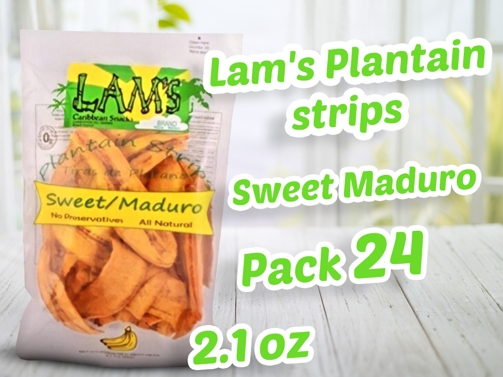 Lam's Plantain strips || Vegetable snacks || Healthy snacks || Gluten Free || Banana Chips (Sweet/Maduro) || All Natural || 2.1oz || 60g - SANI-LLC
