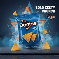 Doritos Cool Ranch Tortilla Chips 2.5 oz Bag Bold Zesty Flavor Crispy Crunch Everyday Snacking