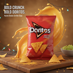 Doritos Nacho Cheese Tortilla Chips 2.5 oz (70.8g) Bag, Bold Flavor, Crispy Crunch for Everyday Snacking