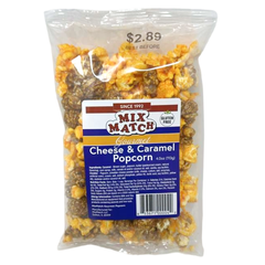 Mix Match Gourmet Cheese & Caramel Popcorn Mix - Sweet & Savory Snack, Gluten Free, 4.0oz Bag