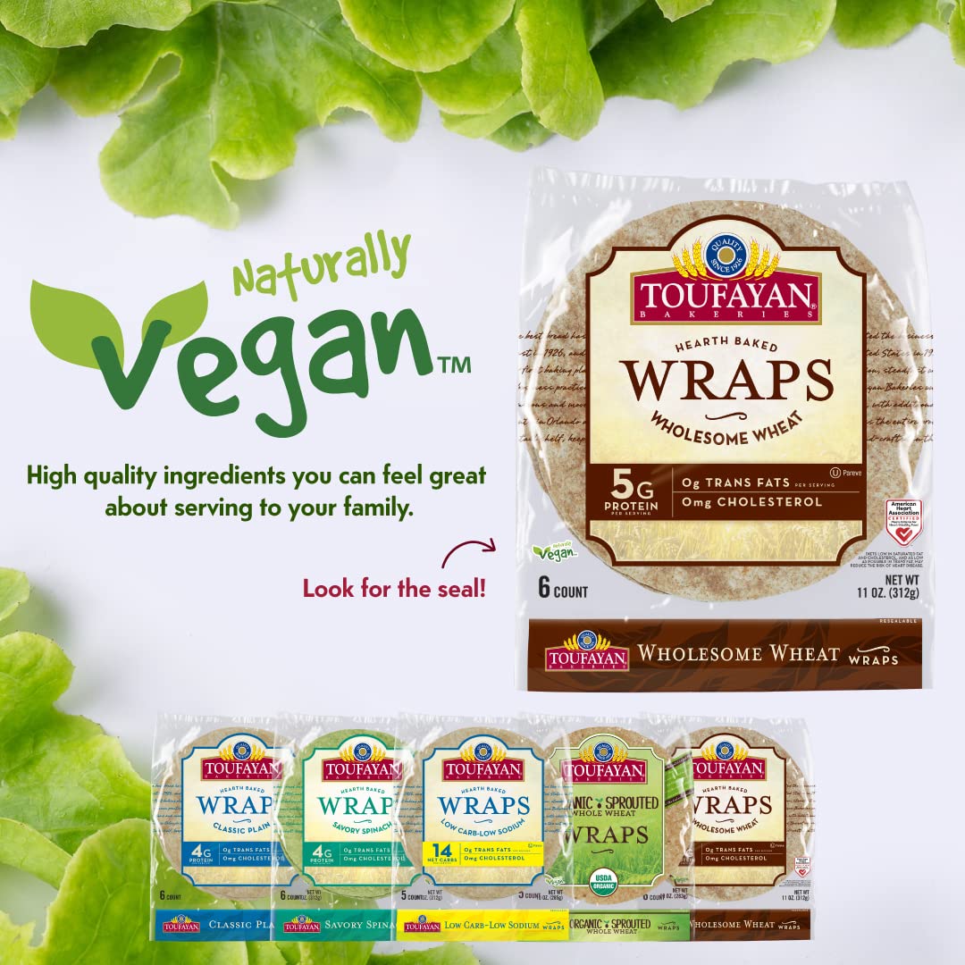 Toufayan Wraps ÃƒÂ¢Ã¢â€šÂ¬Ã¢â‚¬Å“ Wholesome Wheat 6 COUNT | NET WT. 11 OZ. (312g) - SANI-LLC