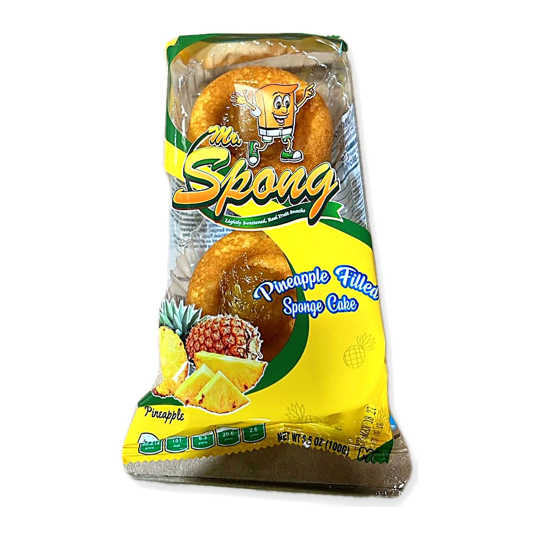 Mr. Spong Pineapple Filled Sponge Cake Twins 3.5oz (100g) package